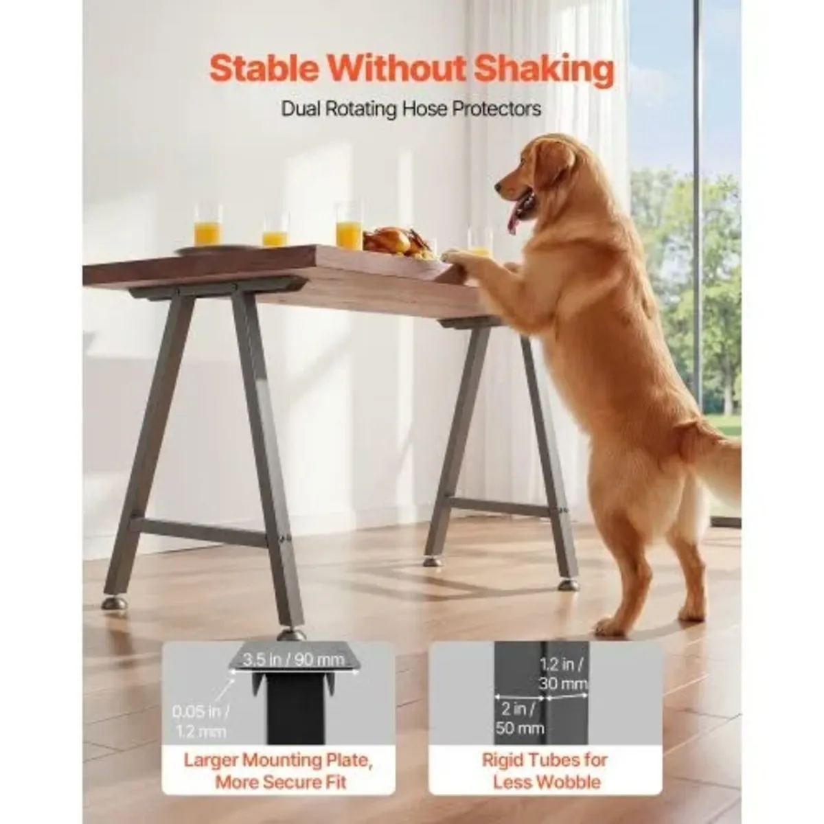 Table Legs, 740 x 550 mm (H x W) Trapezoid Steel F - Image 2