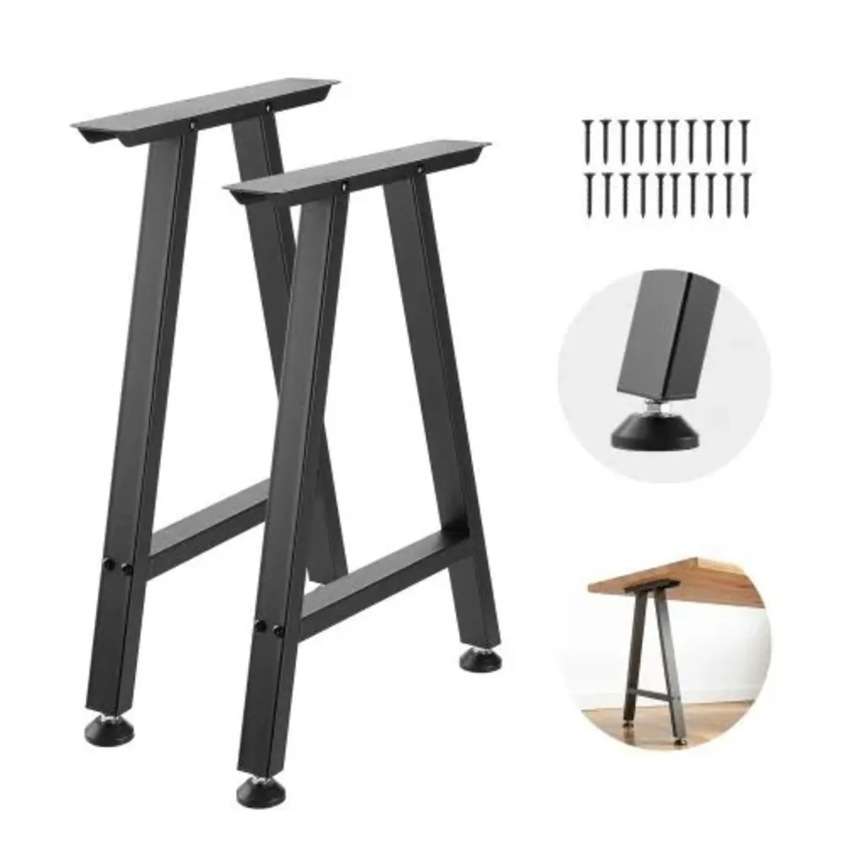 Table Legs, 740 x 550 mm (H x W) Trapezoid Steel F - Image 1