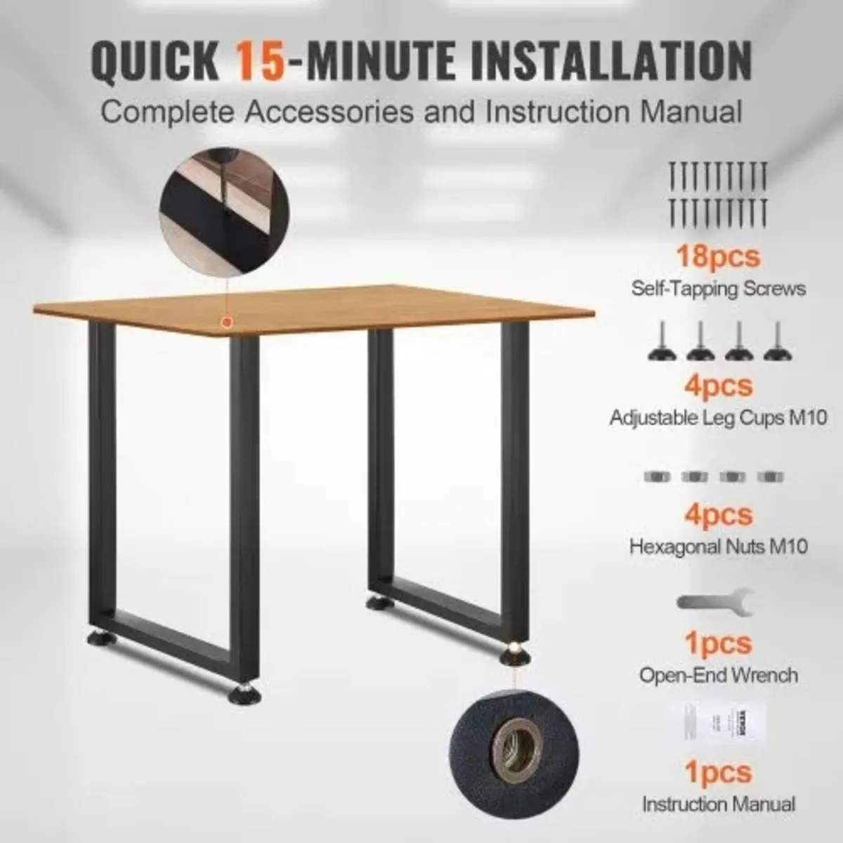 711.2MM Adjustable Furniture Legs, Square Reinforc - Image 4