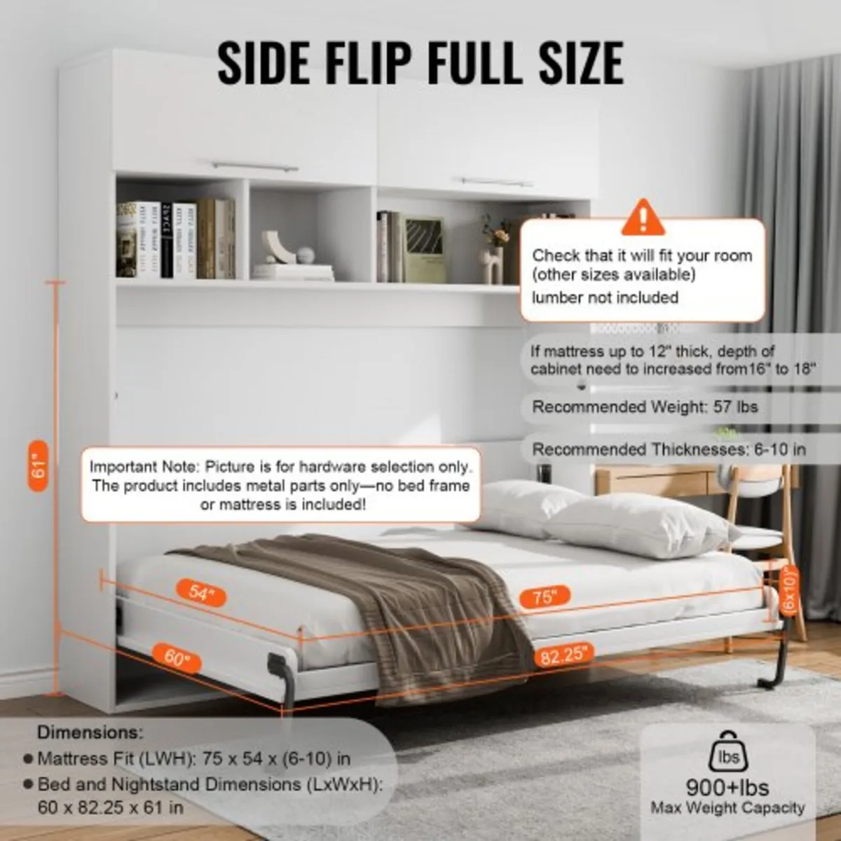 Murphy Bed Kit, Queen Size, Deluxe DIY Wall Bed Me - Image 2