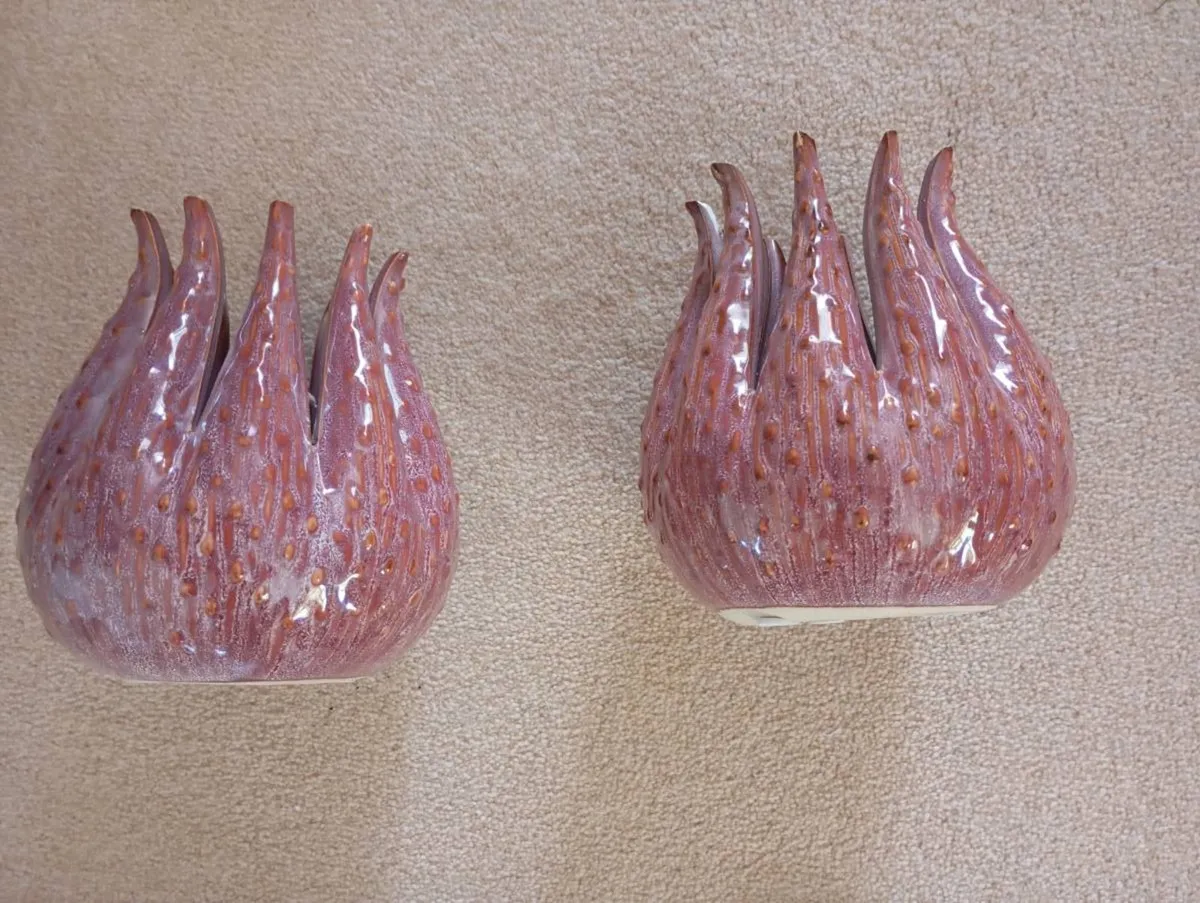 2 Pottery Tea Light holders - Image 1