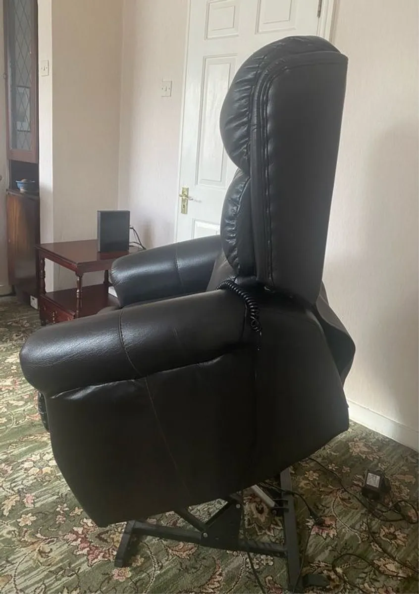 Brown Leather Recliner Electronic Lift Chair - Image 3