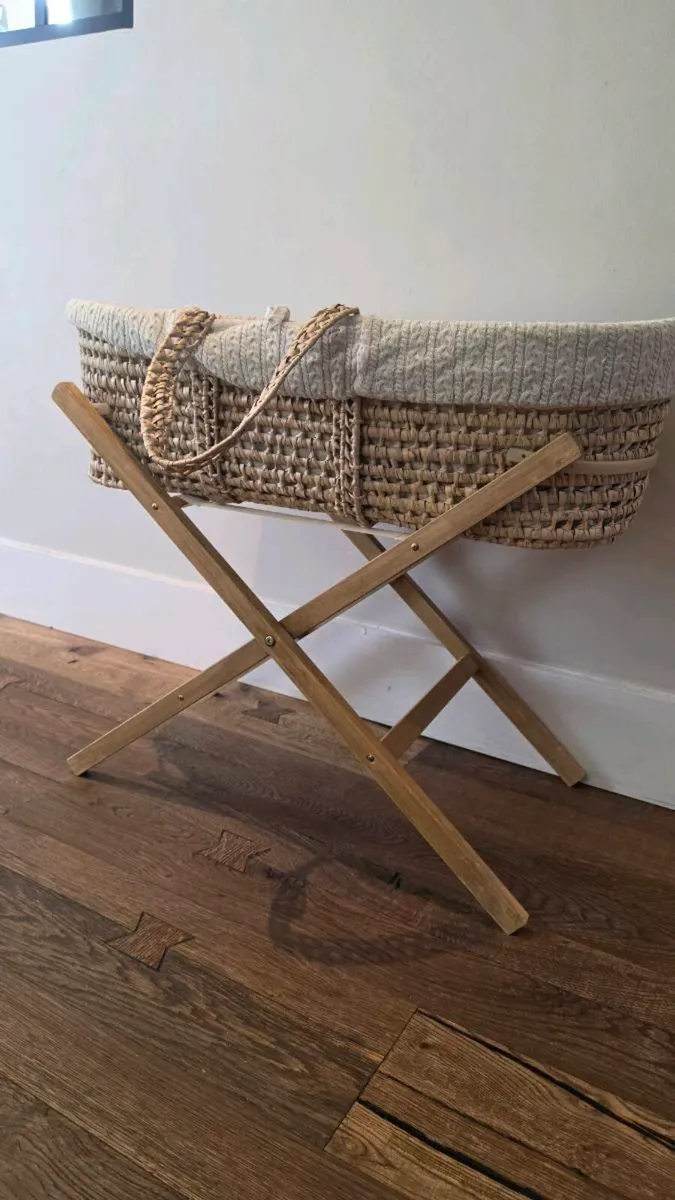 Little Green Sheep Moses Basket and mattress - Image 1