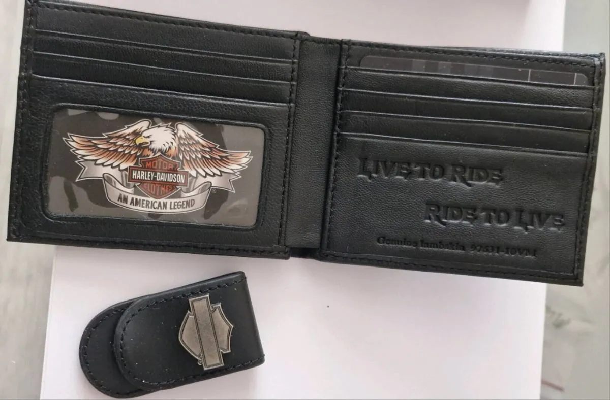 Genuine Harley wallet fold with money clip - Image 3