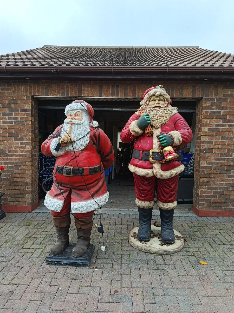 Two very Large Fibre Glass Santa's - Image 1