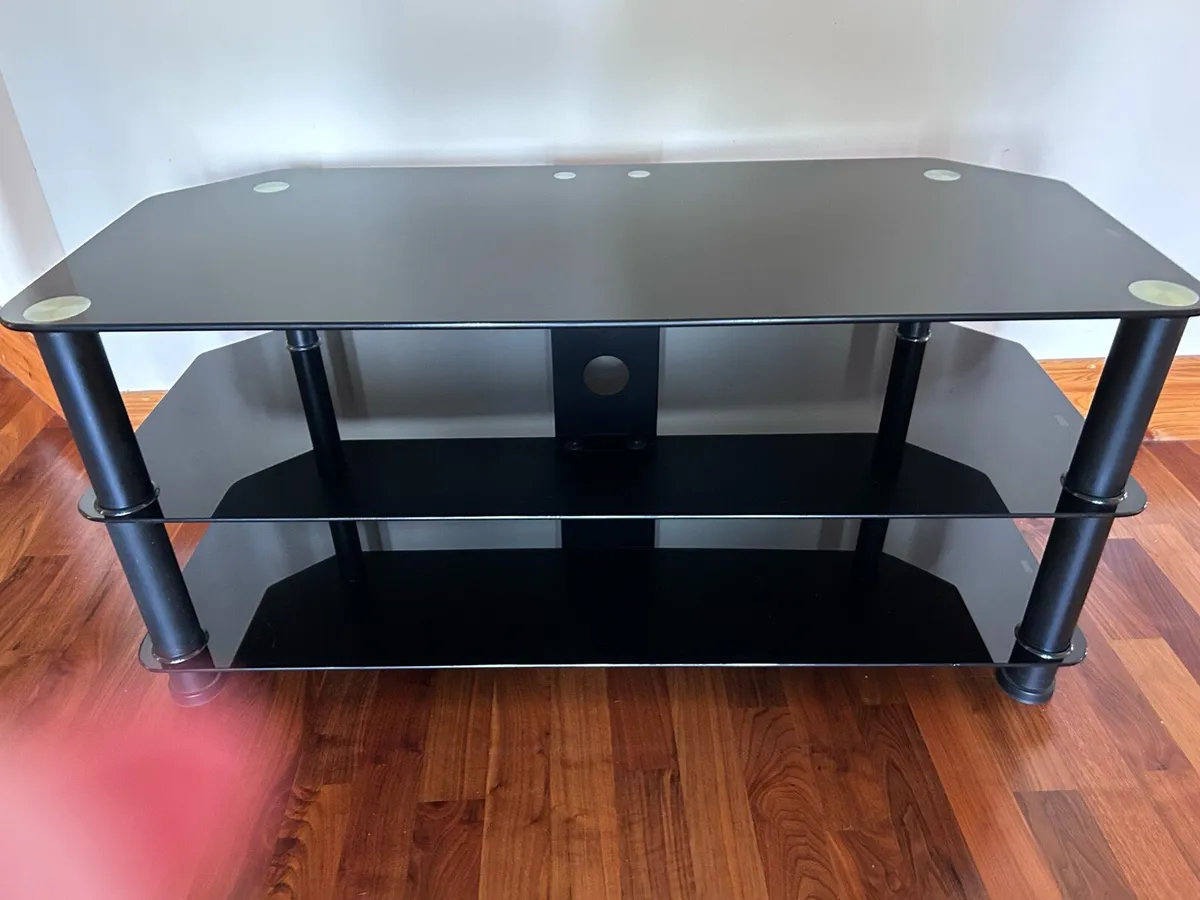 FREE Glass & Steel TV Stand FREE - Image 2