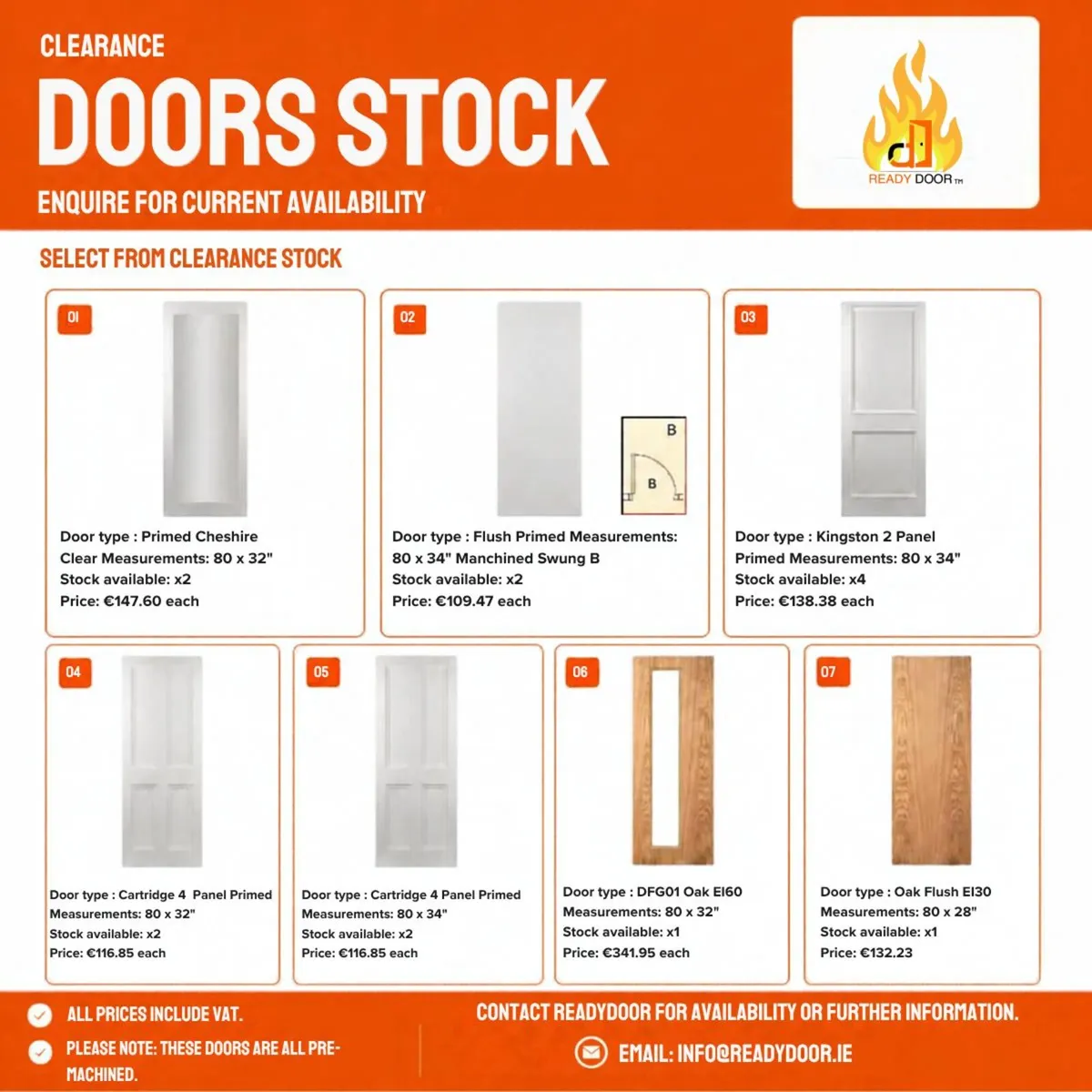 Clearance Door Stock Available