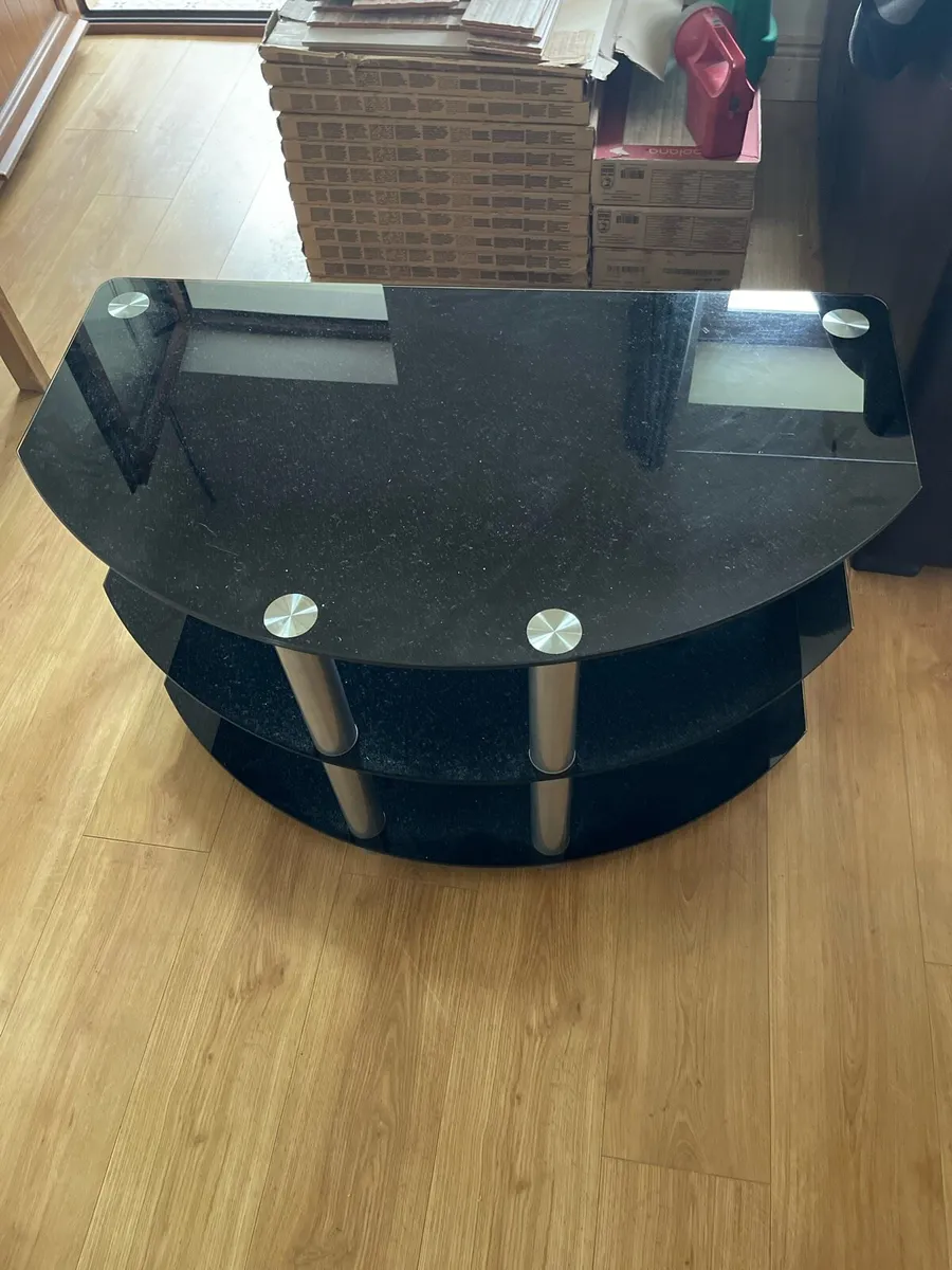 Black Glass TV Stand. - Image 2