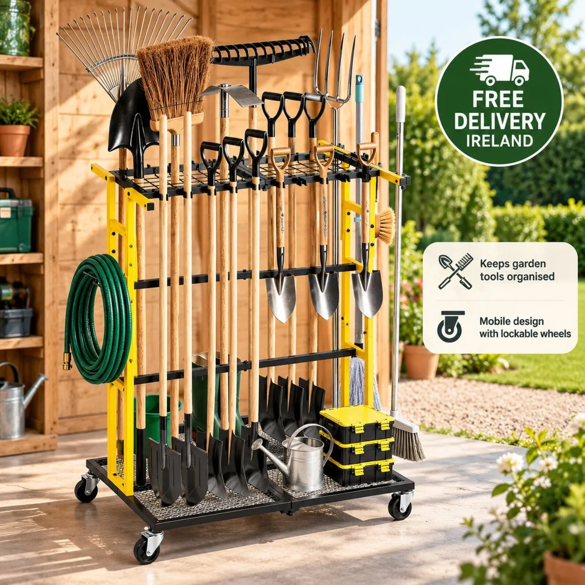 Heavy Duty Garden Tool Organiser with Wheels Mobil - Image 1