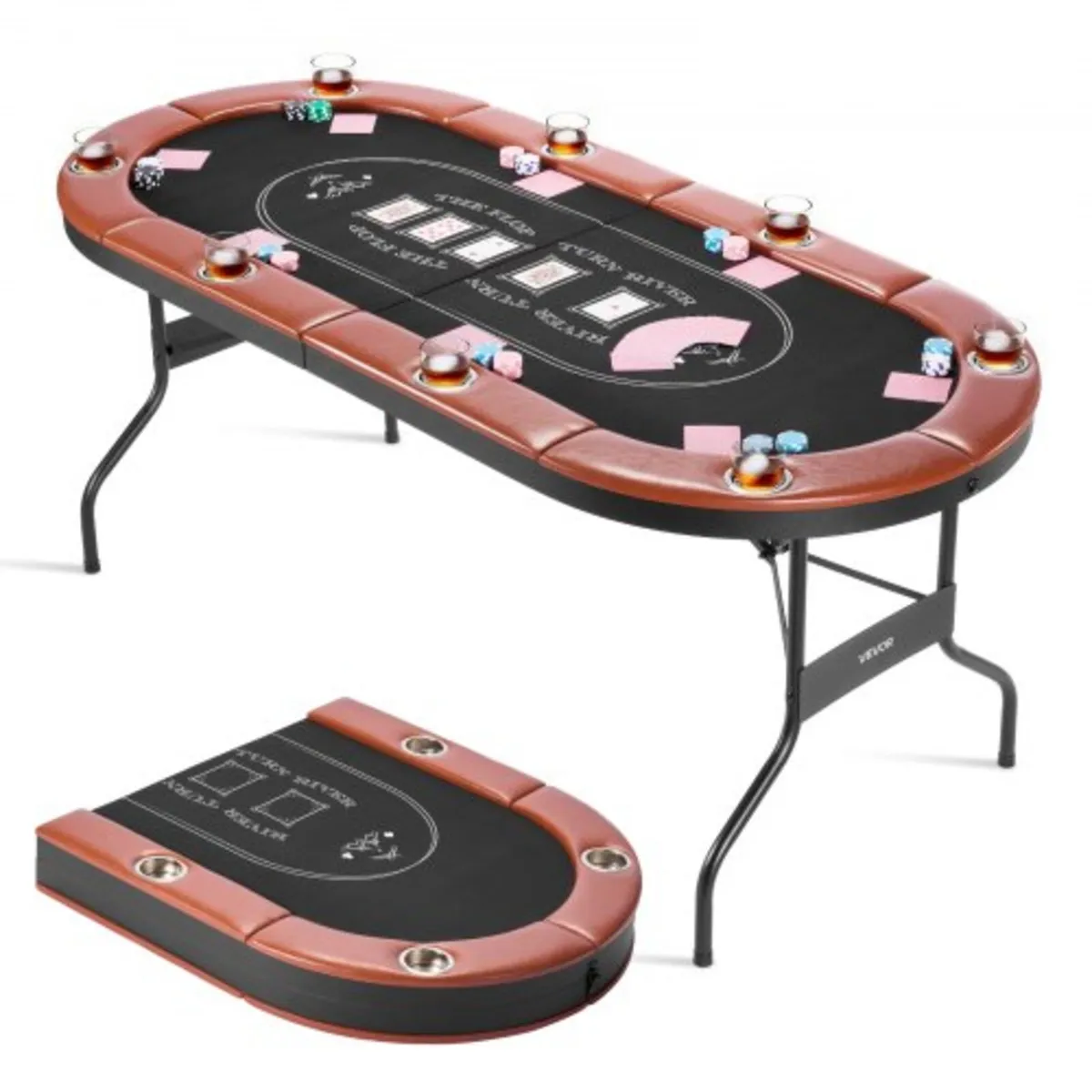 Foldable Poker Table, 8 Player 1828.8 mm Folding C - Image 1