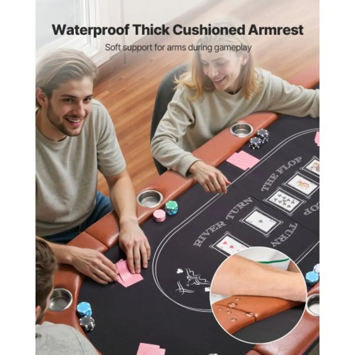 Foldable Poker Table, 8 Player 1828.8 mm Folding C - Image 2
