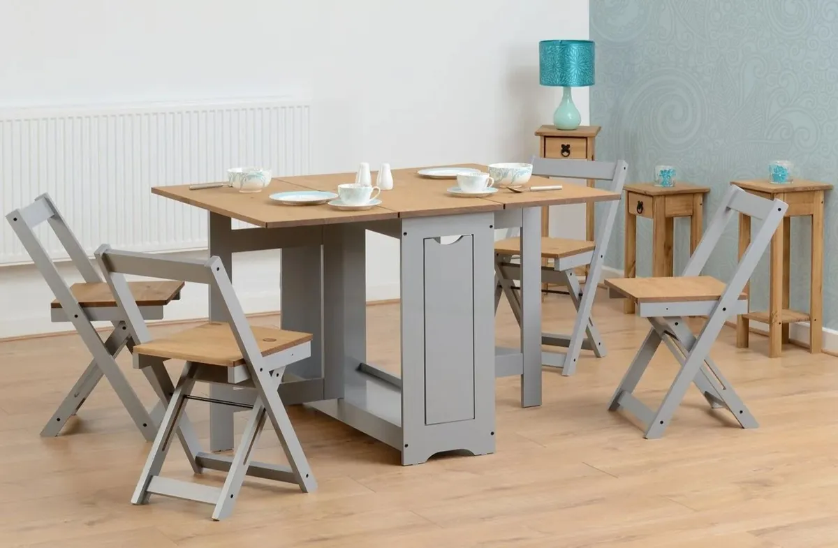 Santos Butterfly Fold Dining Set  4 chairs & Table - Image 1
