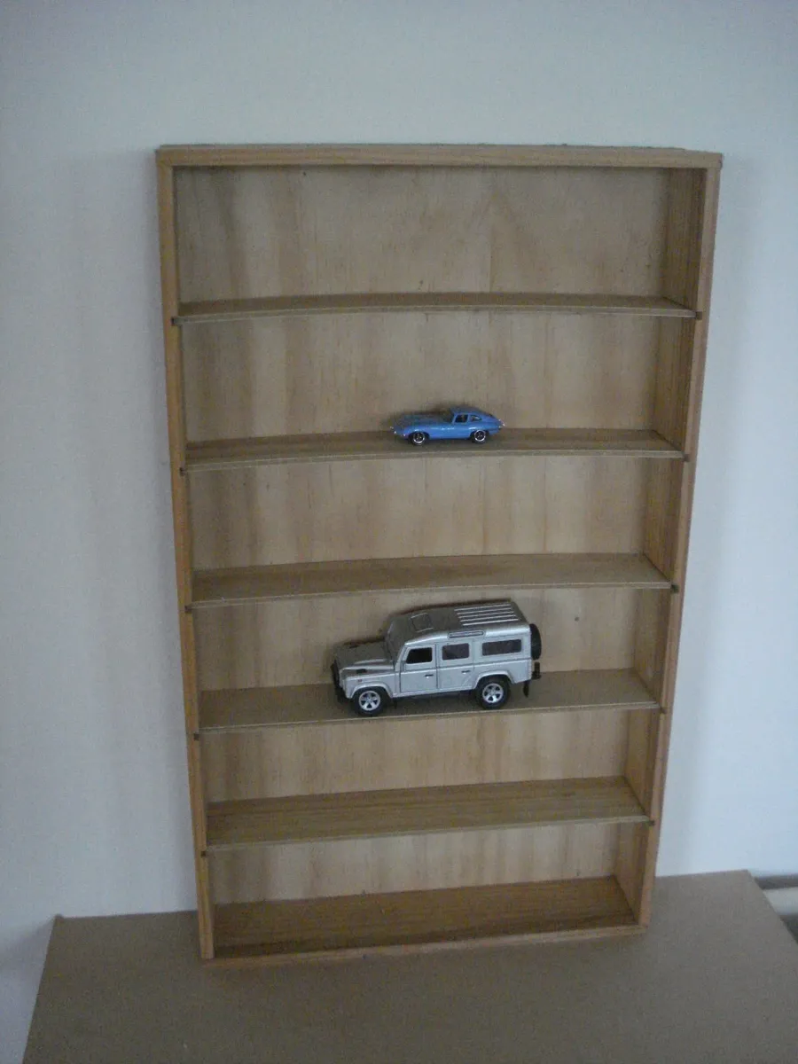 PLAIN LIGHT PLYWOOD WALL DISPLAY CABINET. - Image 1