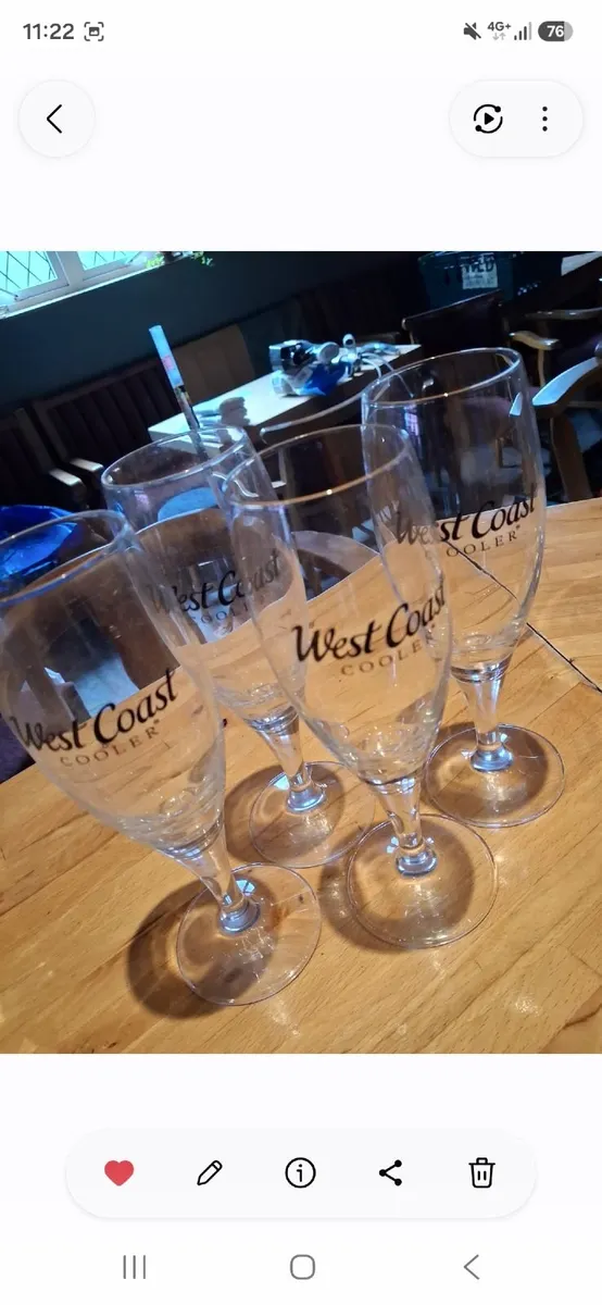 West coast cooler glasses x4 - Image 1