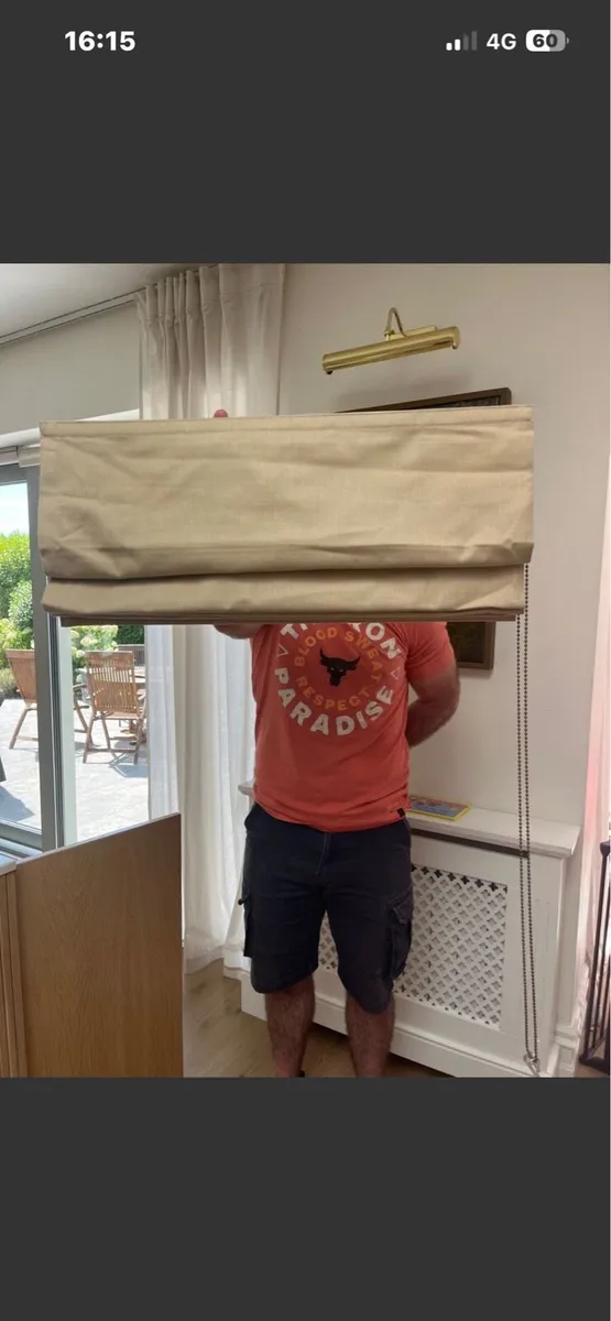 Toffee colour Roman blinds x 2 - Image 2