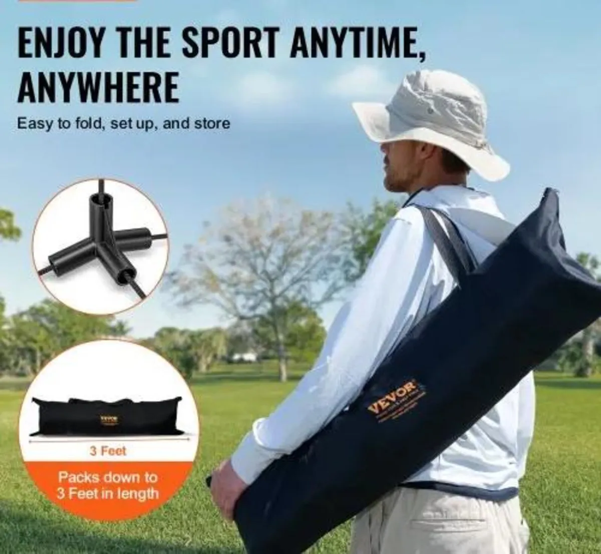 20ft Badminton Net Set Outdoor Portable Volleyball - Image 3
