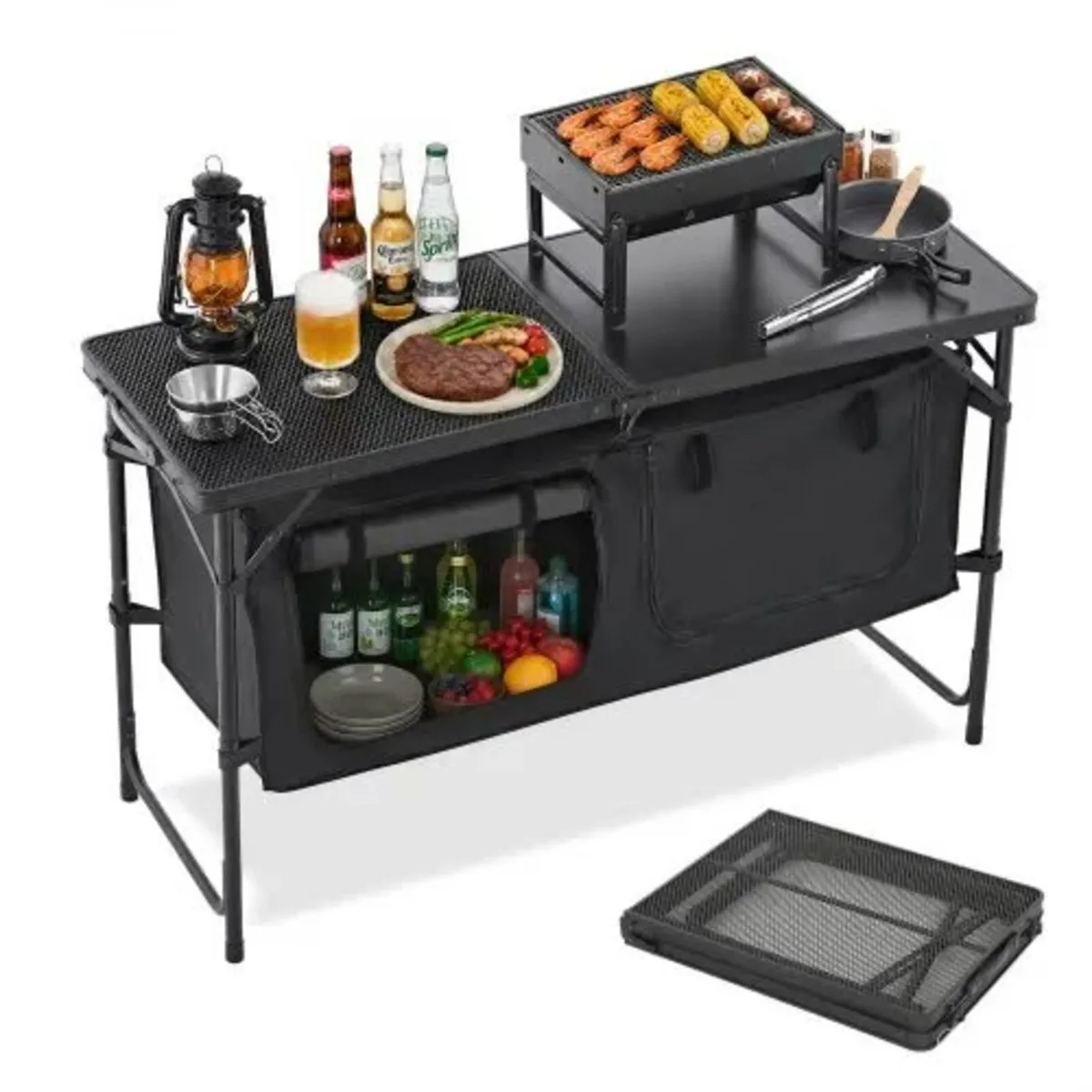 Camping Kitchen Table, Folding Outdoor Cooking Tab - Image 2