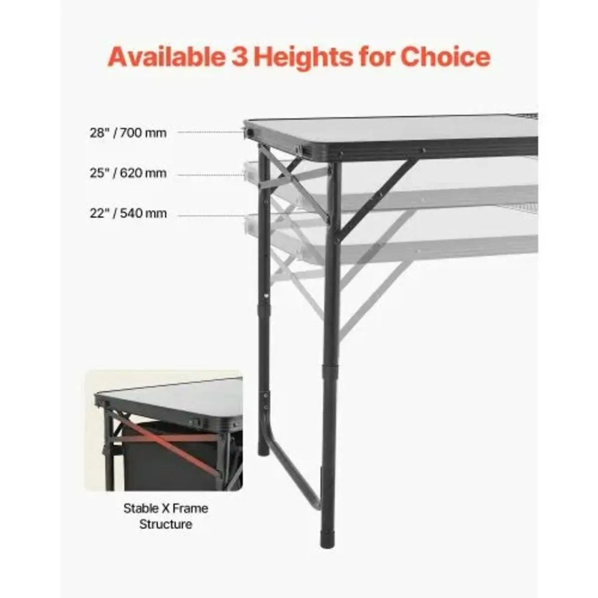 Camping Kitchen Table, Folding Outdoor Cooking Tab - Image 3