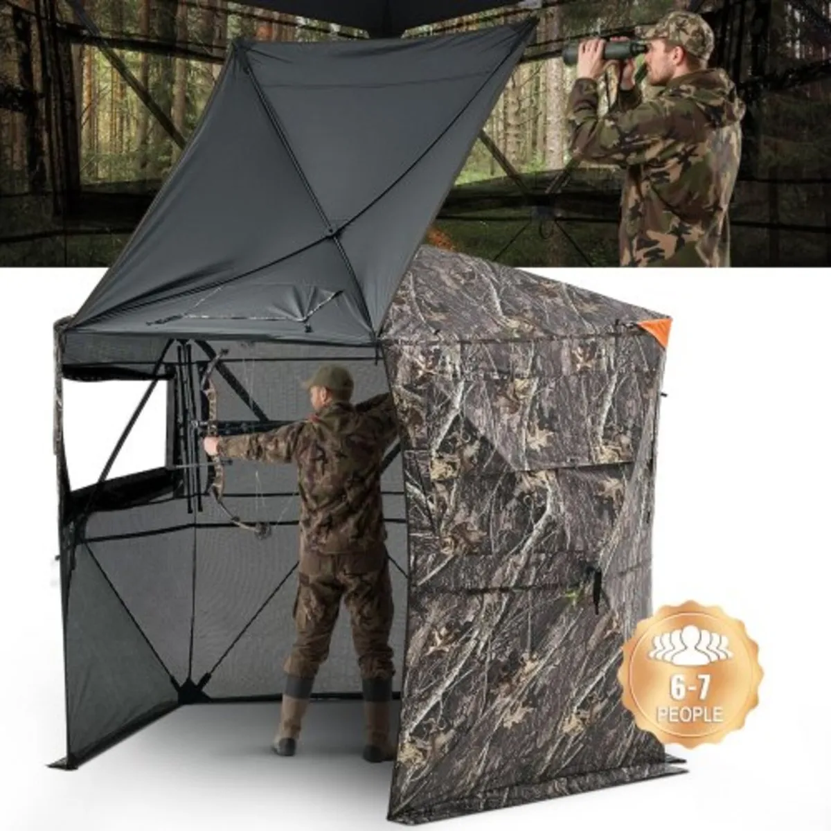 Hunting Blind, 6-7 Person, 288 Degree 5 Side See-T - Image 1