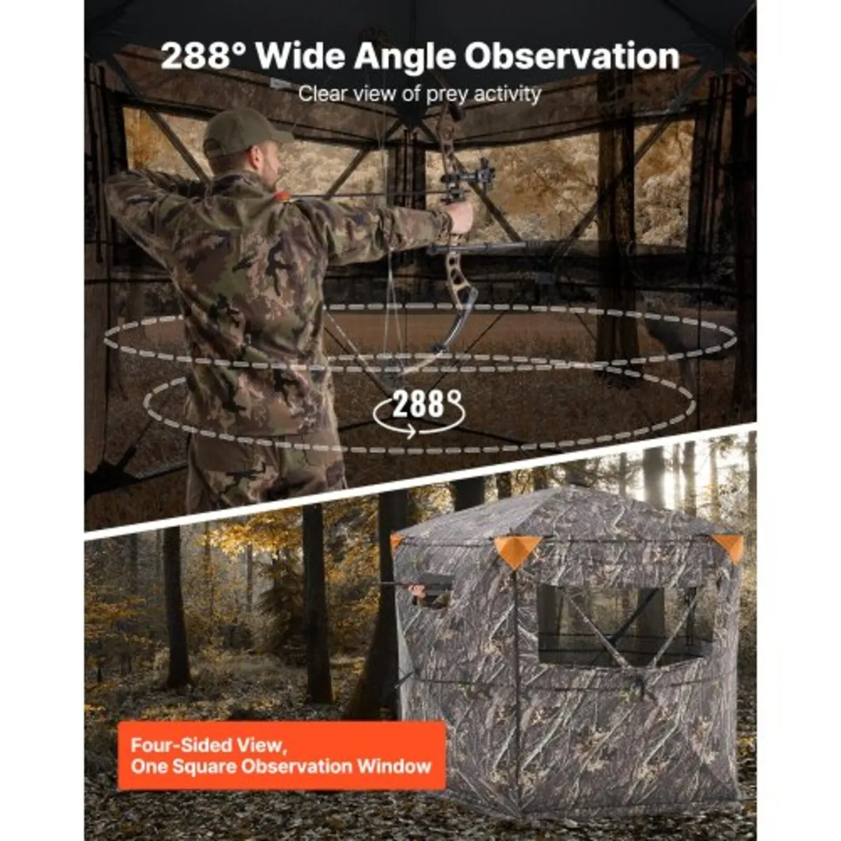 Hunting Blind, 6-7 Person, 288 Degree 5 Side See-T - Image 3