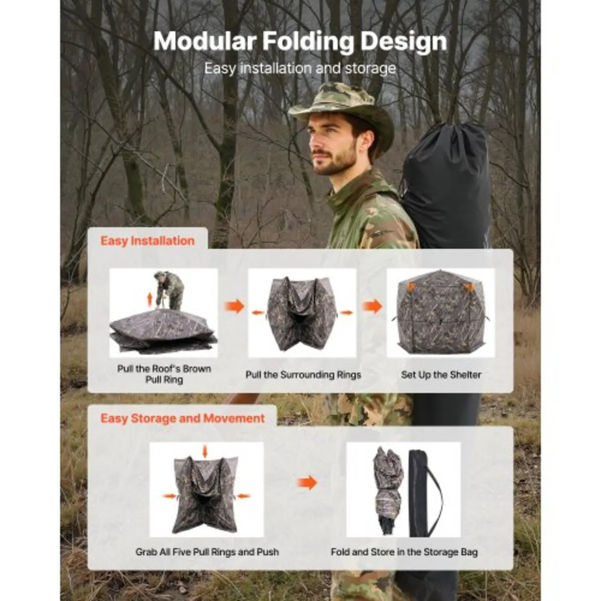 Hunting Blind, 6-7 Person, 288 Degree 5 Side See-T - Image 4