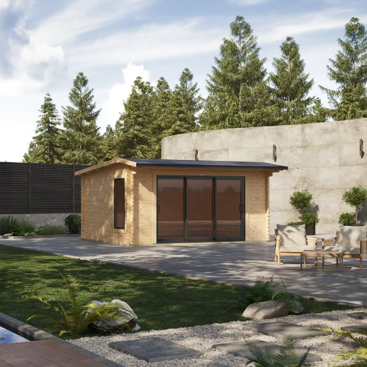 🏡 16x10 COOLA 44mm LOG CABIN – ALUMINIUM SLIDING - Image 3