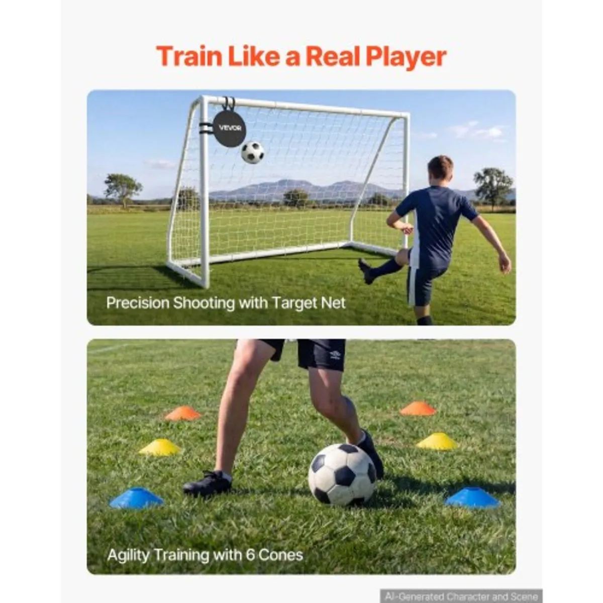 Soccer Goal 3 x 2 m PVC Soccer Goal for Backyard w - Image 2