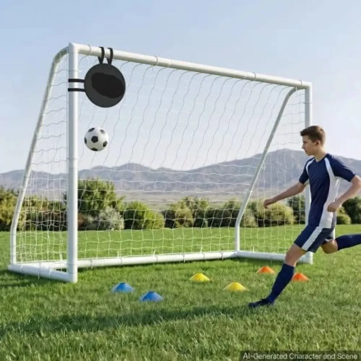 Soccer Goal 3 x 2 m PVC Soccer Goal for Backyard w - Image 1