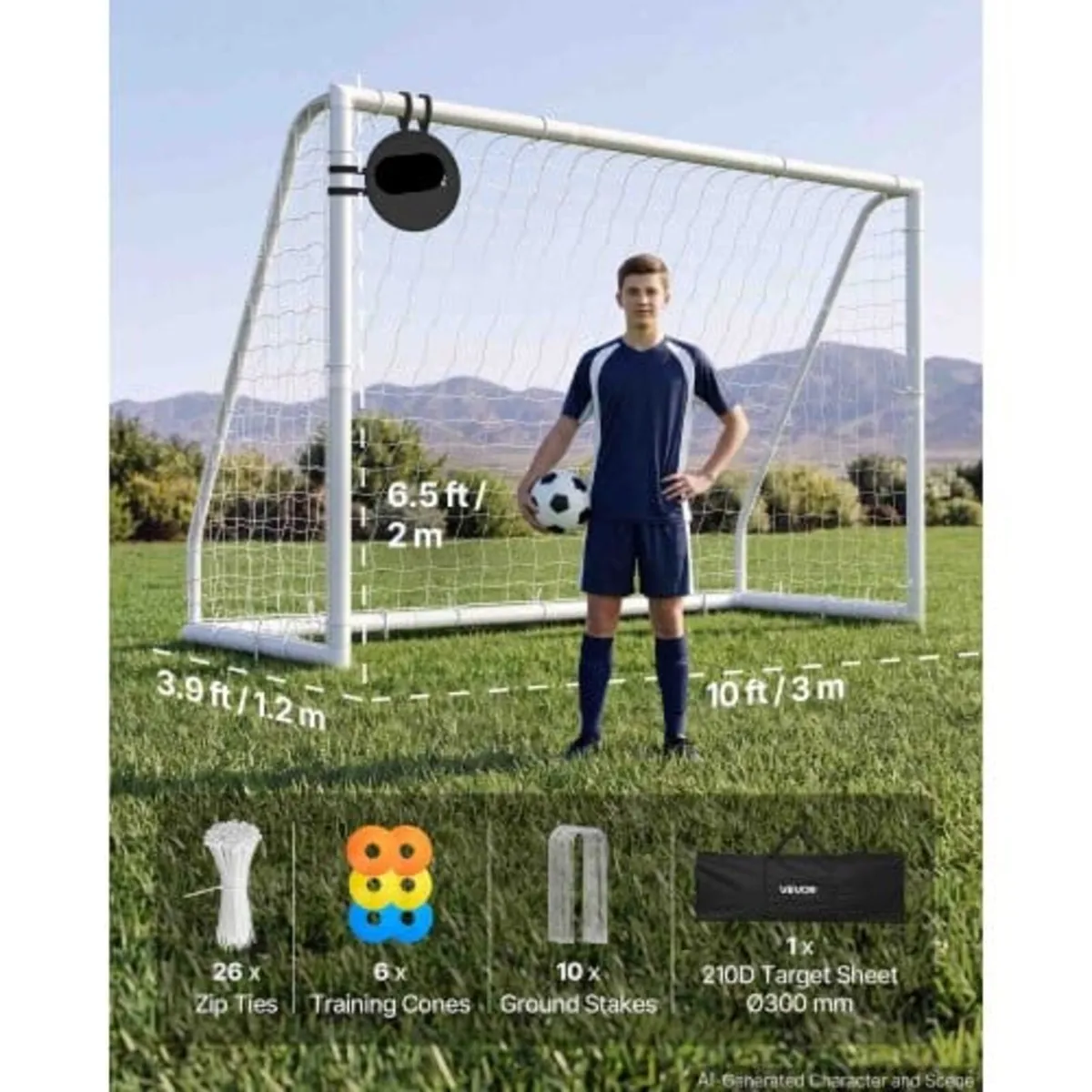 Soccer Goal 3 x 2 m PVC Soccer Goal for Backyard w - Image 4