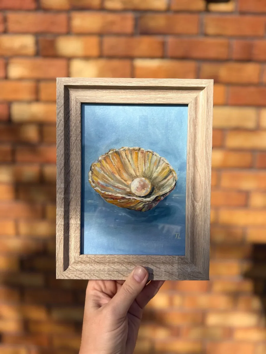 Original Framed Oil Painting – Sea Shell & Pearl - Image 1