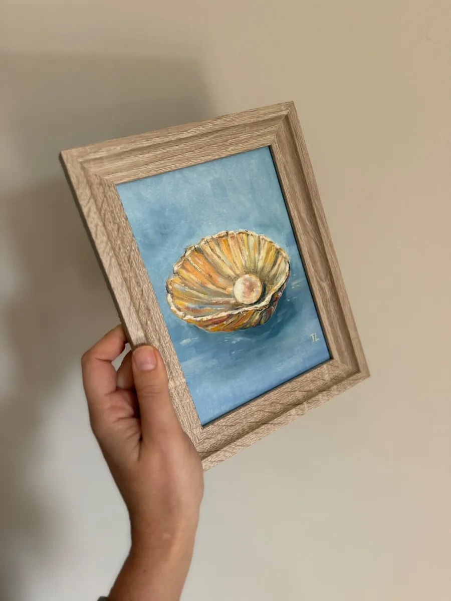 Original Framed Oil Painting – Sea Shell & Pearl - Image 2