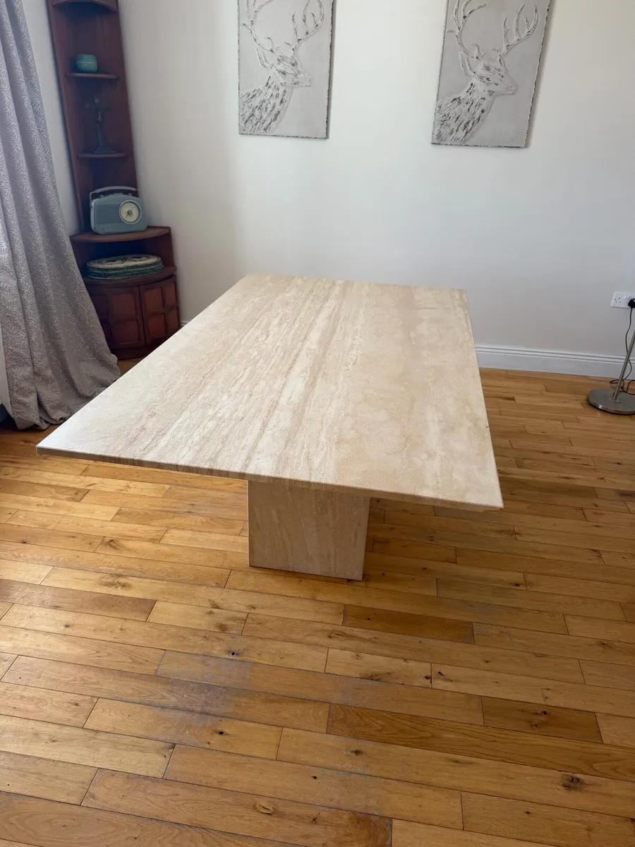Travertine Table and 6 Chairs - Image 2