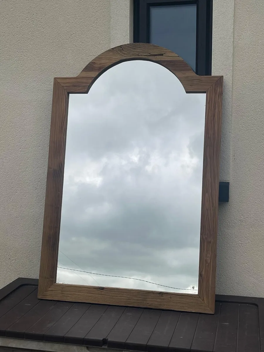 Large Oak Framed Mirror - Image 2