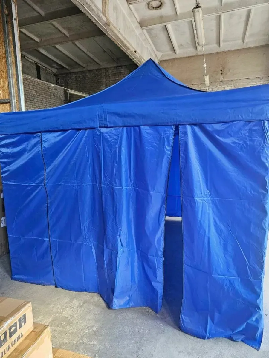 Pop-Up gazebo aluminium frame with side covers 3x3 - Image 2
