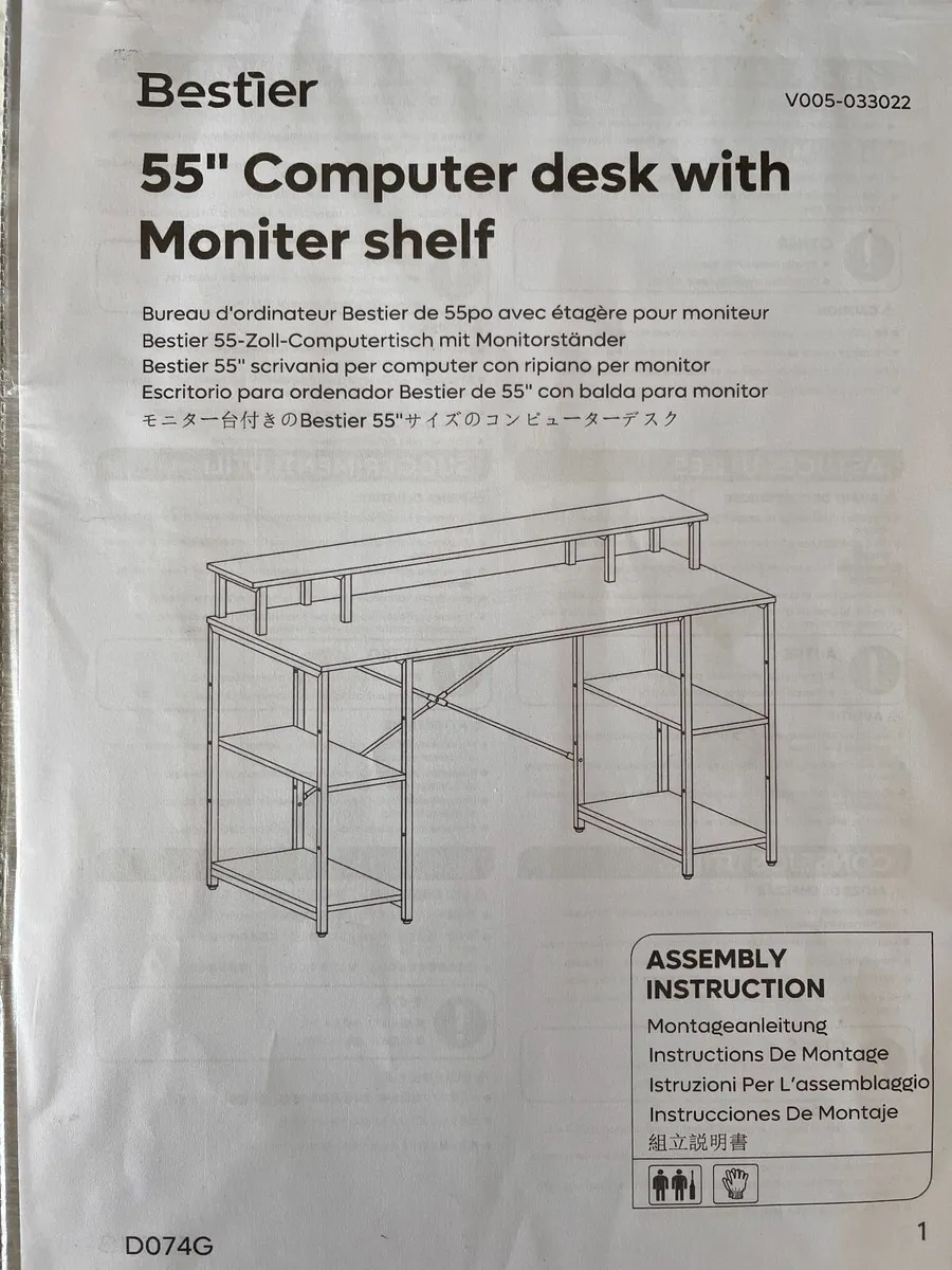 Computer Desk with Monitor Shelf - Image 3
