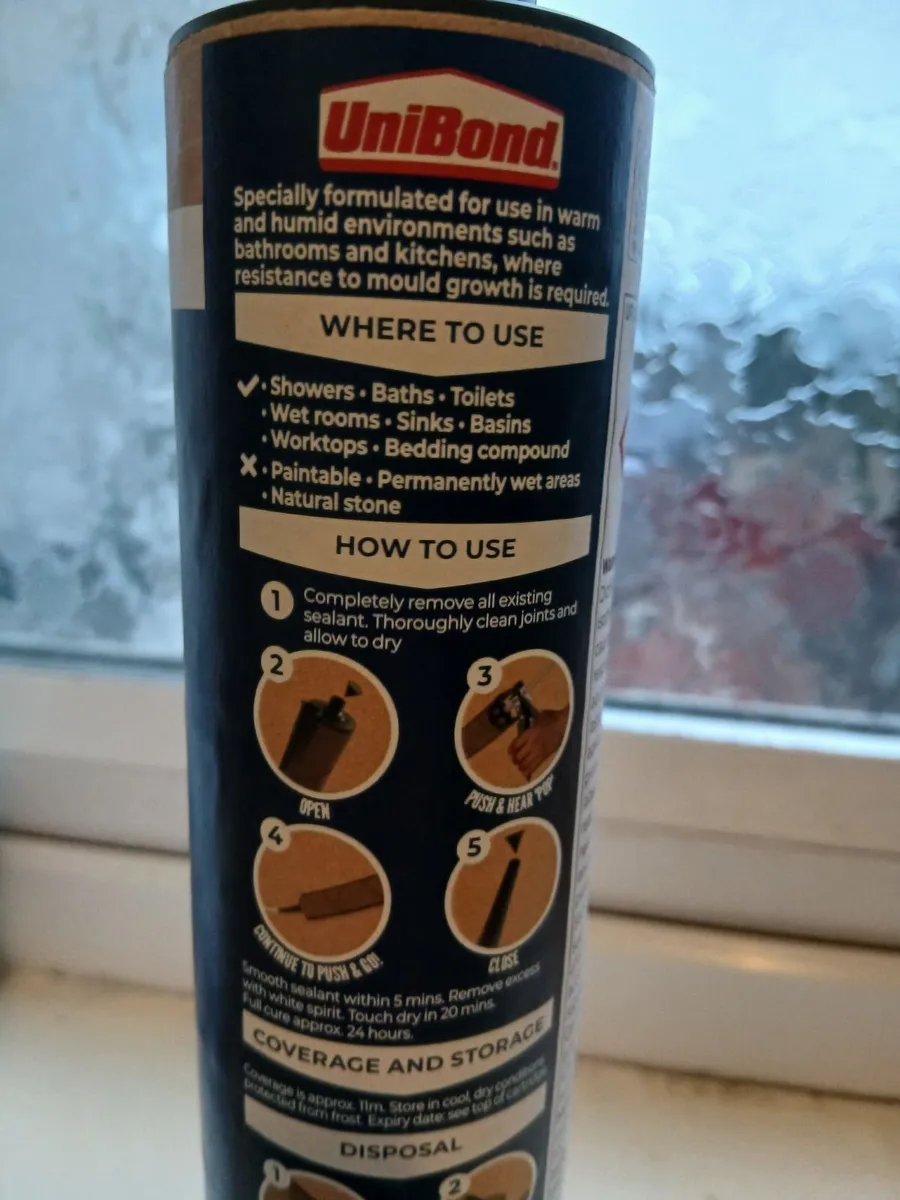 UniBond Kitchen & Bathroom Anti-Mould Silicone - Image 4