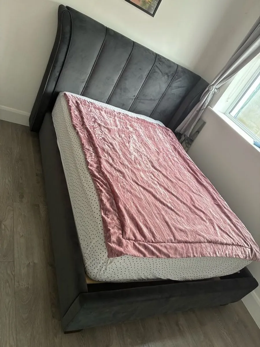 Dark grey double bed FRAME ONLY - Image 1
