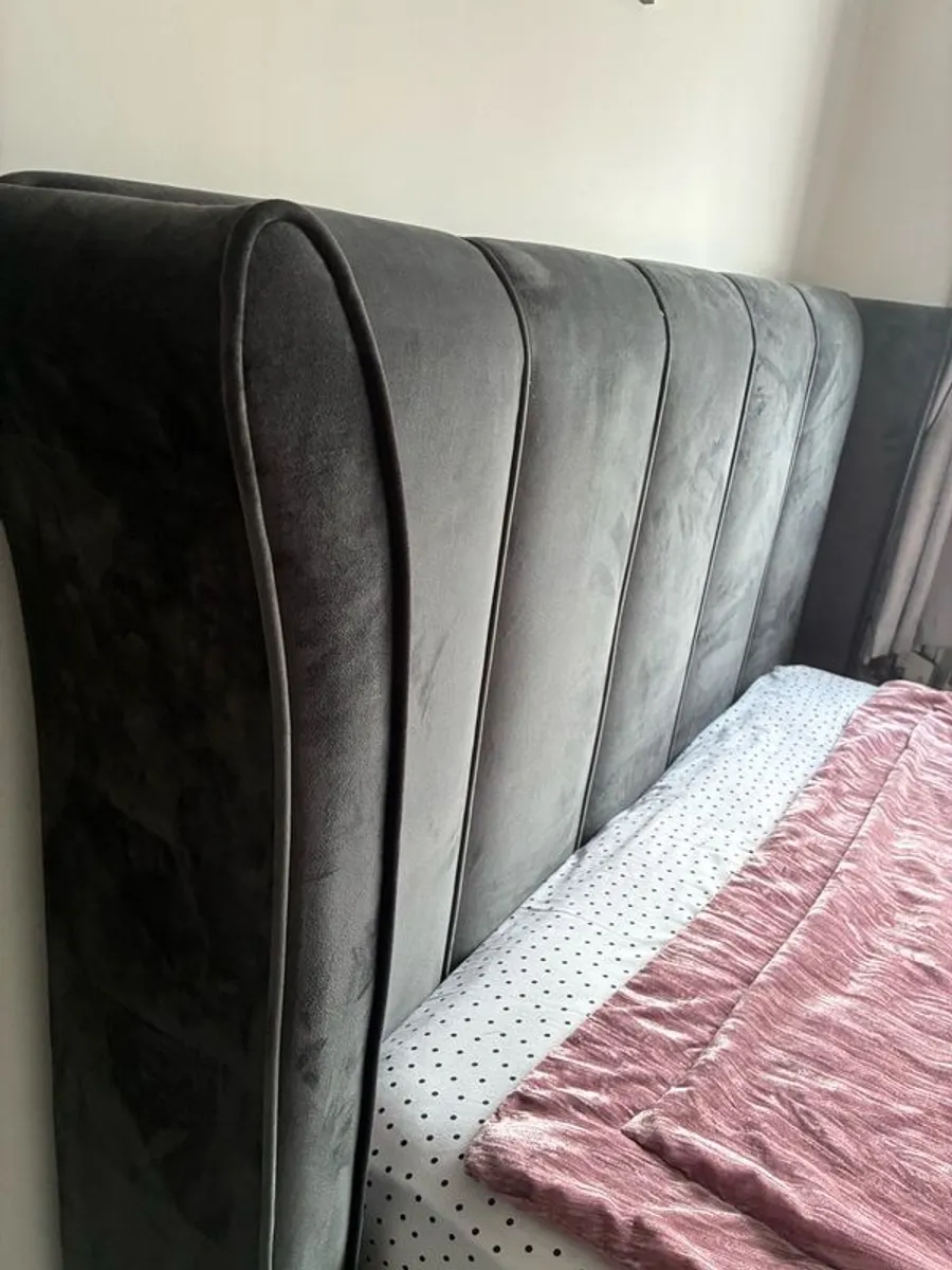 Dark grey double bed FRAME ONLY - Image 2