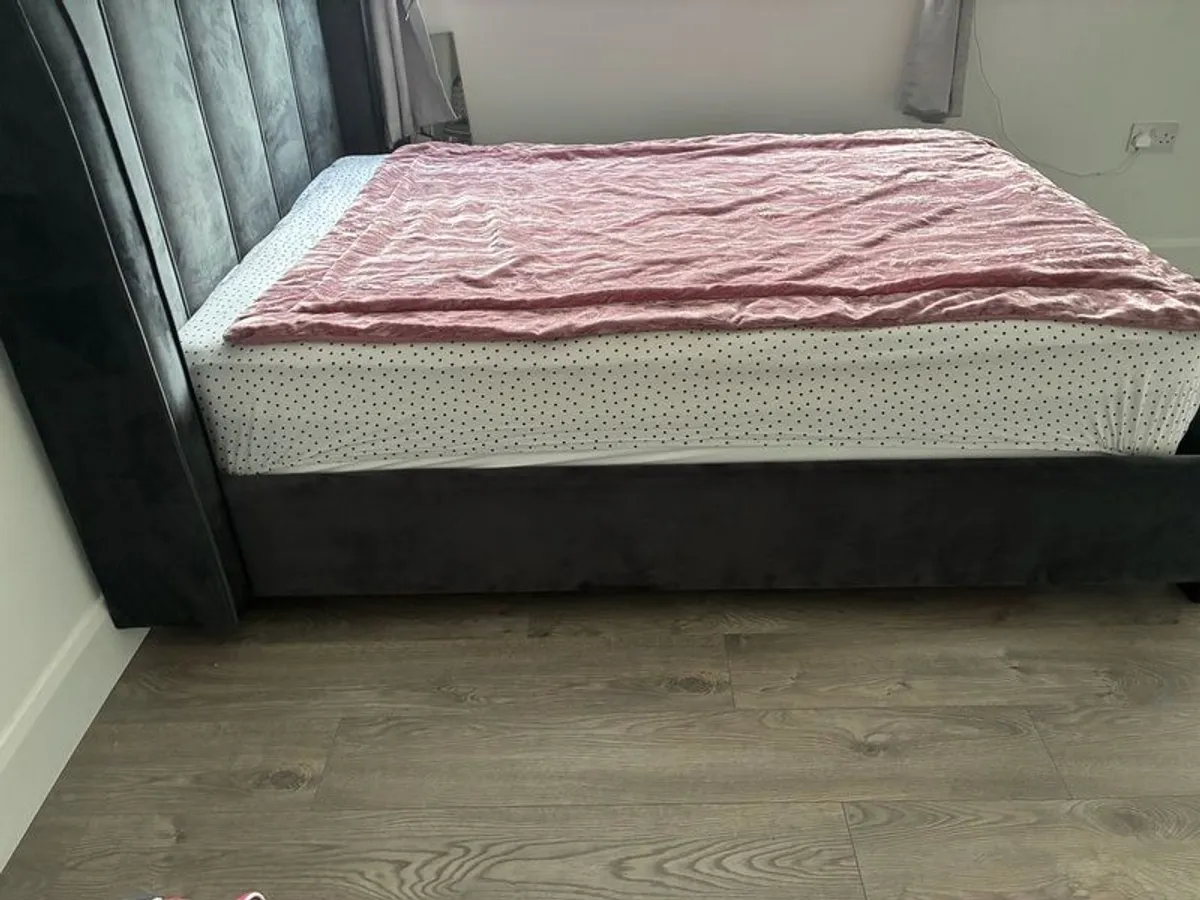 Dark grey double bed FRAME ONLY - Image 3