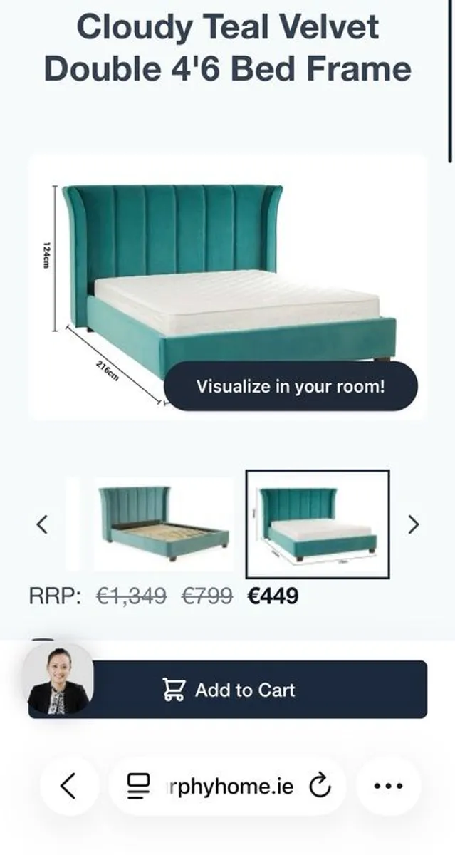 Dark grey double bed FRAME ONLY - Image 4