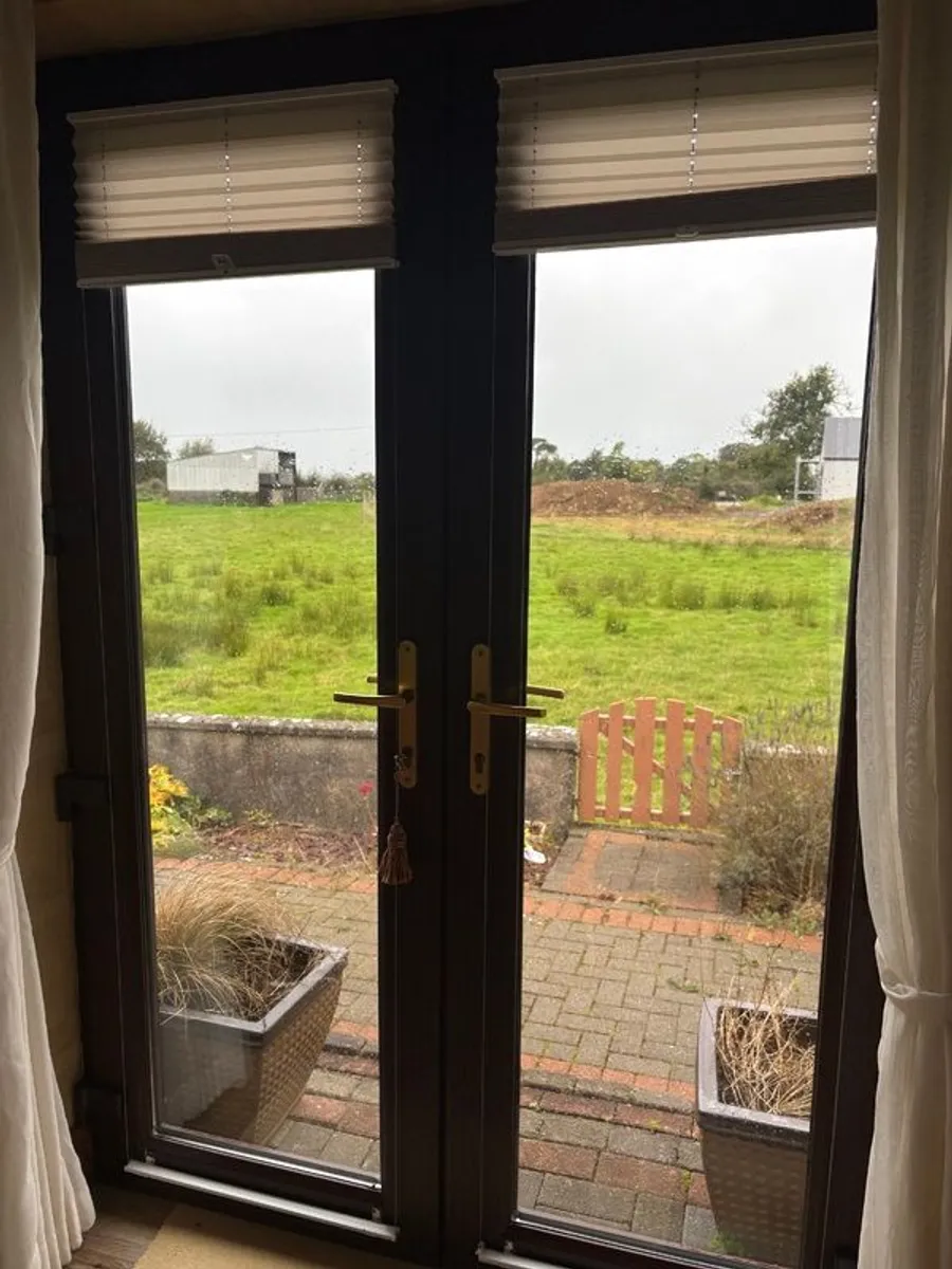 Brown PVC French Double Doors - Image 1