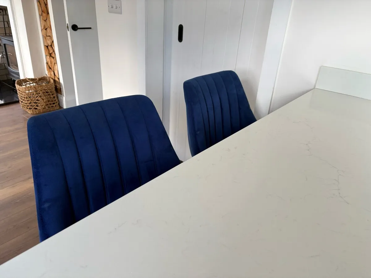 Pair of Navy  Kitchen Stools - Image 2