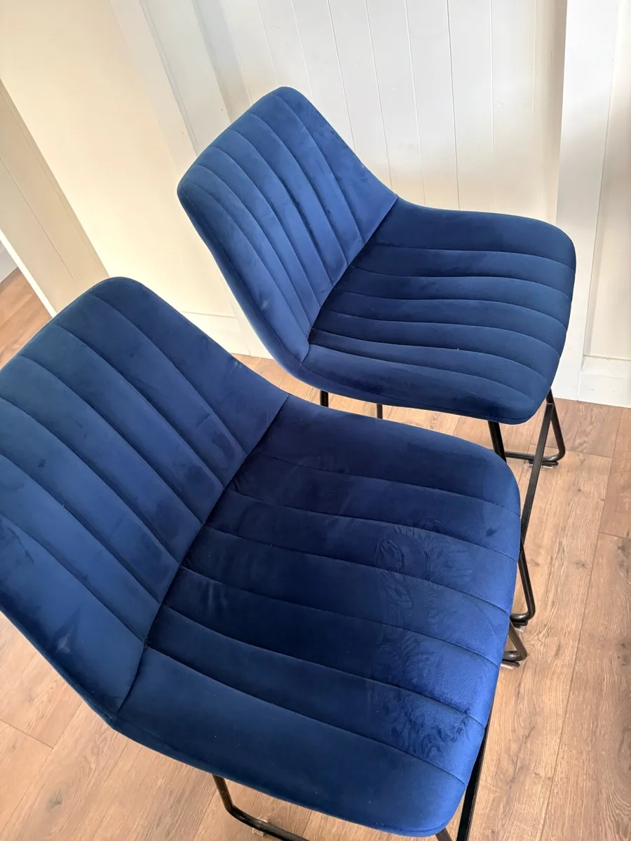 Pair of Navy  Kitchen Stools - Image 4