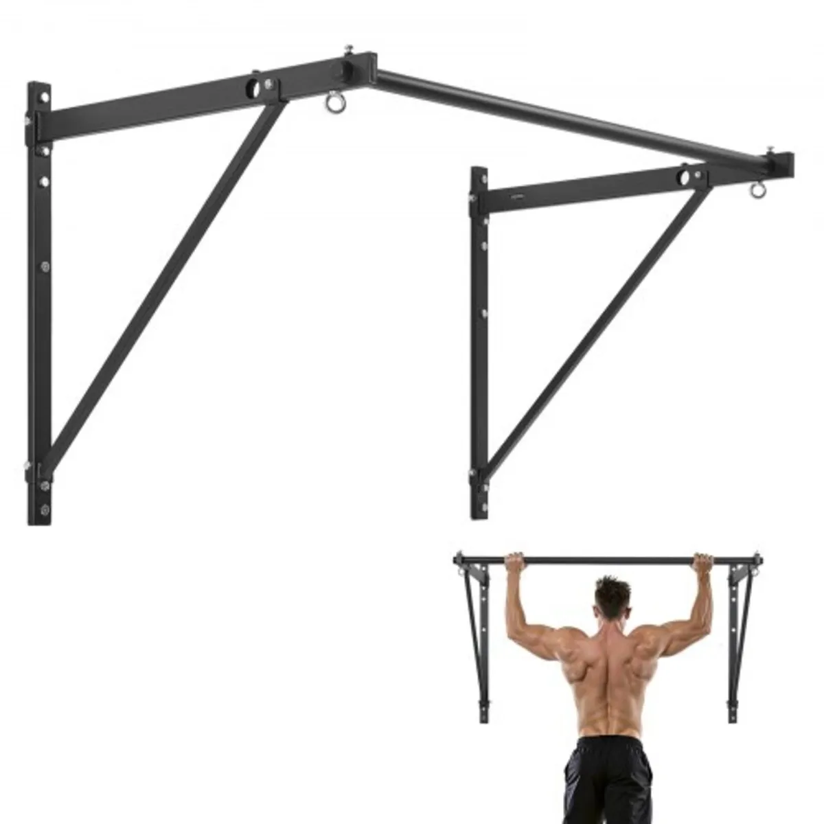 Pull Up Bar, 50 in Width Wall Mounted Pull Ups, Ad - Image 1