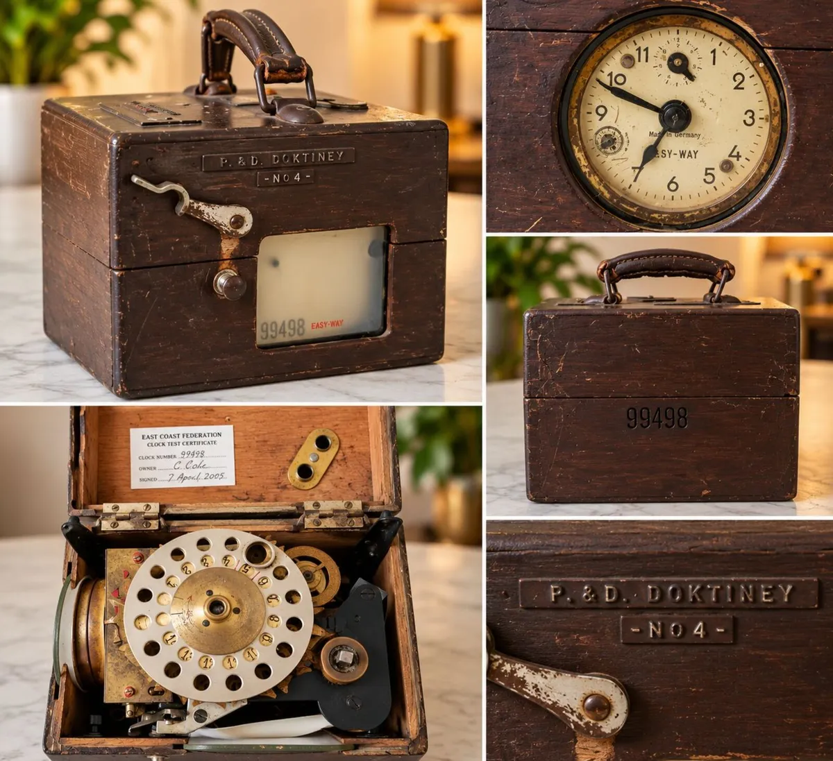 Vintage easy way racing pigeon clock