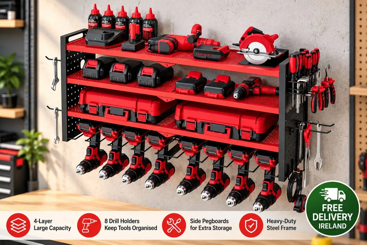 Heavy Duty Power Tool Organiser 4 Tier Wall Mounte - Image 2