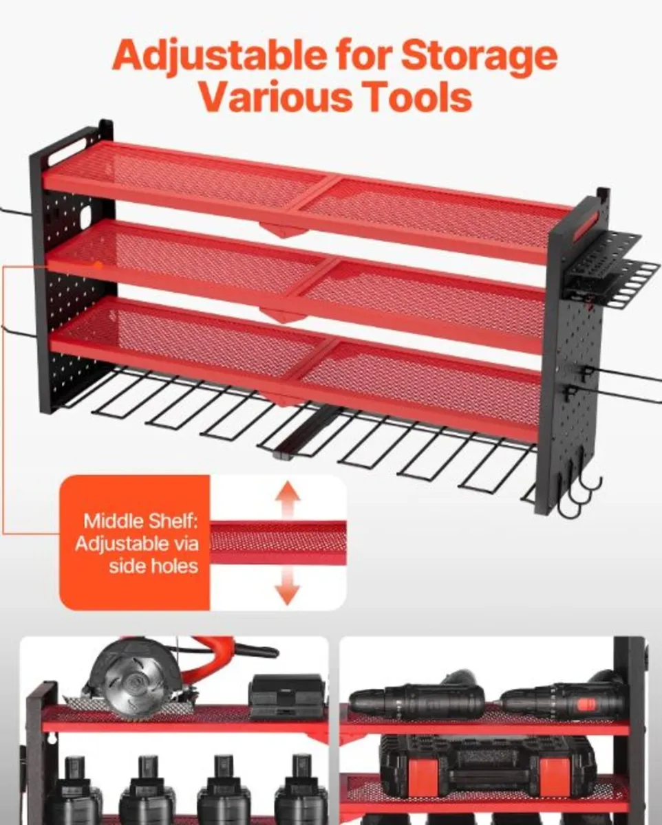 Heavy Duty Power Tool Organiser 4 Tier Wall Mounte - Image 4