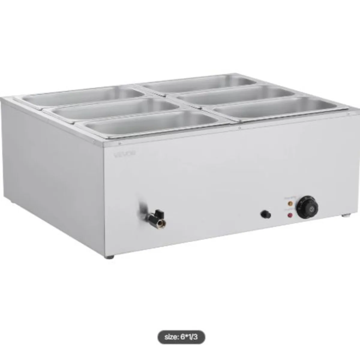 Commercial Food Warmer, 1500W Electric Stainless - Image 4