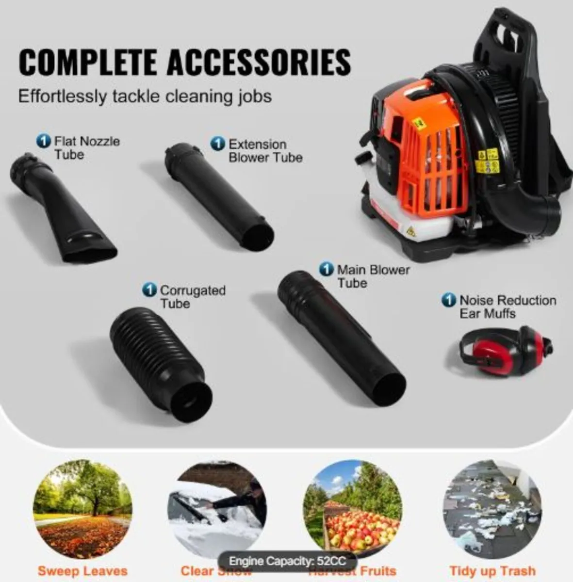 Backpack Leaf Blower,52CC 2-Cycle Gas Leaf Blower - Image 2