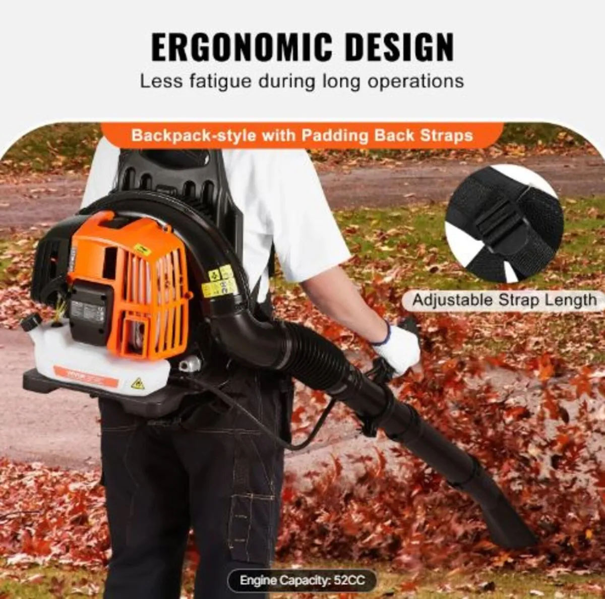 Backpack Leaf Blower,52CC 2-Cycle Gas Leaf Blower - Image 4